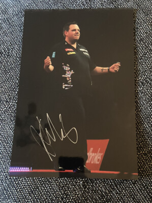 ADRIAN LEWIS - PDC DARTS WORLD CHAMPION SIGNED 12X8 PHOTO +COA