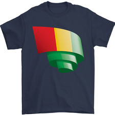 Curled Guinea Flag Guinean Day Football Mens T-Shirt 100 Cotton