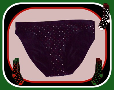 XXL Black w Red Green White Dot Stretch COTTON Victoria's Secret BIKINI Pantie