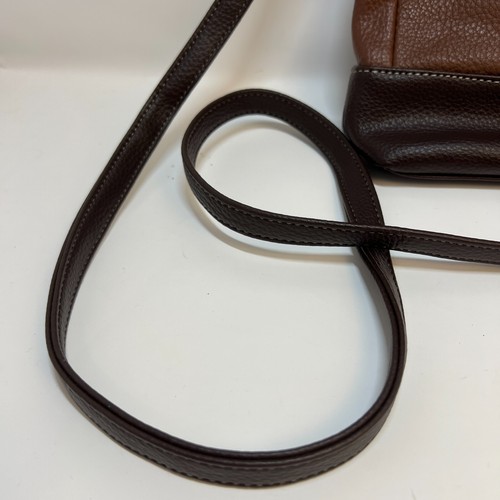 Mundi Cuero Bandolera Cartera Cuero Dos Tonos Marrón 10 x 9 NUEVO - Imagen 4 de 17