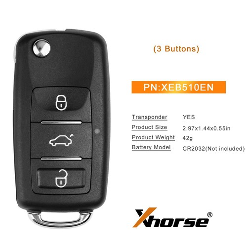 5PCS XHORSE XEB510EN B5 Super Remote Key with XT27B Super Chip - Bild 4 von 8