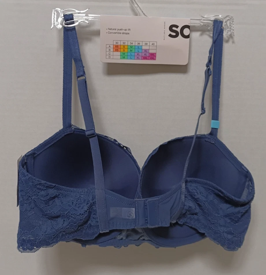 Nuevo Sujetador Push Up Balconette de Encaje SO Juniors ZG01B430R Talla 38C Azul Oceana Foto 3 de 3