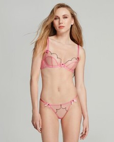 Agent Provocateur Lorna Pink Black Thong AP3 Medium NWT