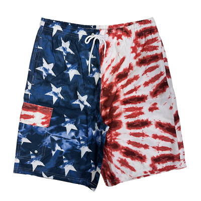 Mens USA TYE DYE BATHING SUIT WITH LINER QUICK DRY 9 Inch Inseam M L XL 2XL NEW