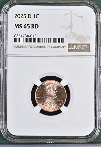 2025-D LINCOLN UNION SHIELD CENT PENNY NGC MS65RD BU UNC DETAILED COIN #AH