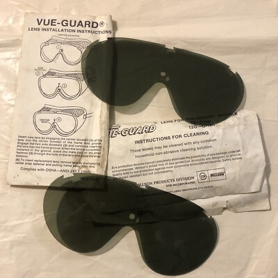 Vtg NEW NOS Lot TWO Willson Vue-Guard Goggles Green Replacement Lens