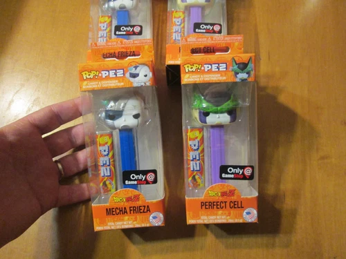 FUNKO POP PEZ DRAGON BALL Z MECHA FRIEZA & PERFECT CELL LOT GAMESTOP CANDY DISP.