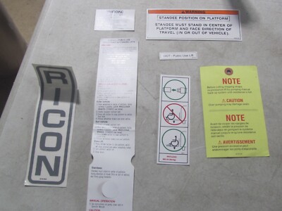 RICON WHEELCHAIR LIFT SET,DECAL ''PUBLIC USE'' FMVSS S-SERIES 33006