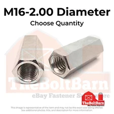 M16-2.0x48 A4-70 Stainless Steel Coupling Nuts (Pick Quantity)