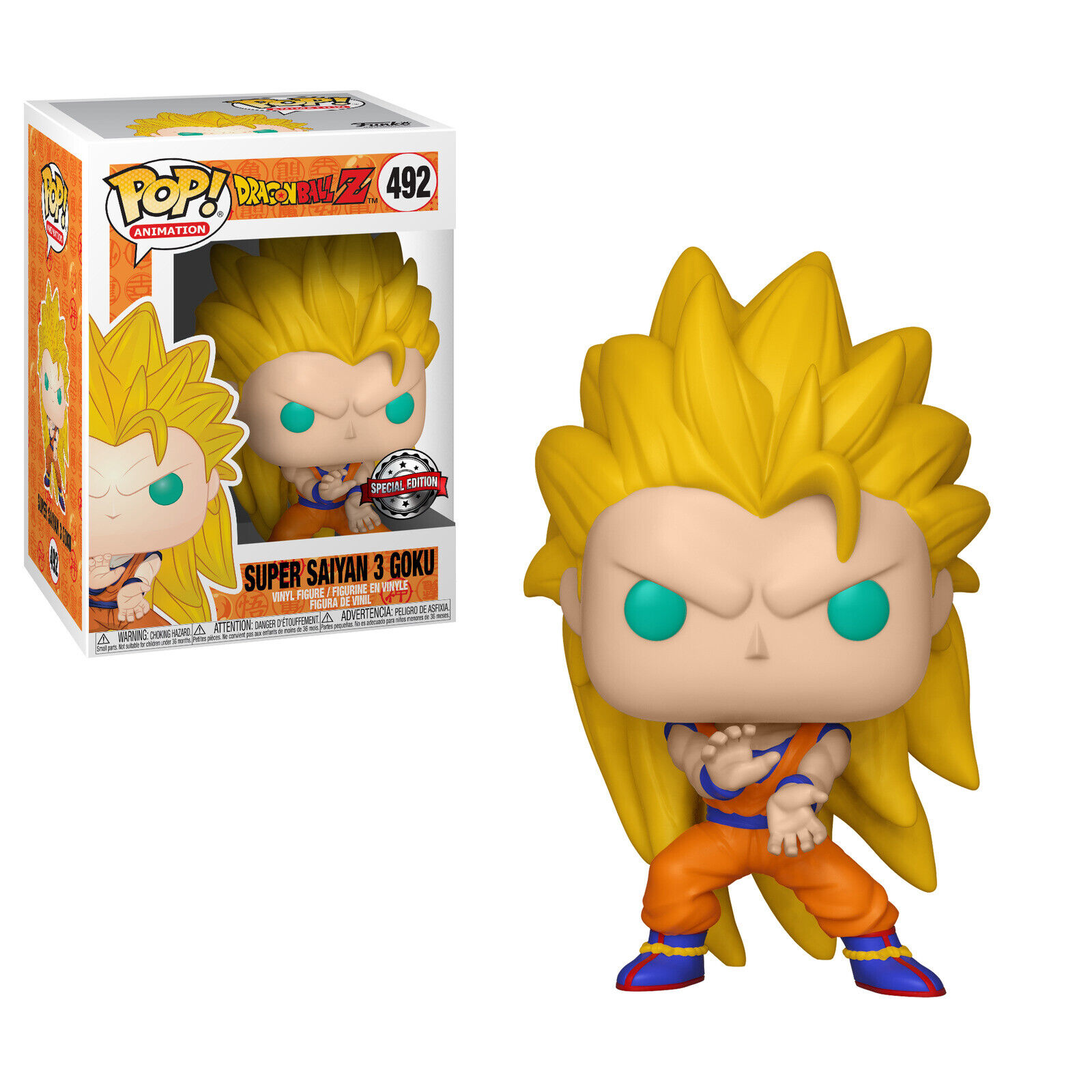  Pop Animation Dragon Ball Z - Super Saiyan 3 Goku Pop! Vinyl  Figure #492 : Toys & Games