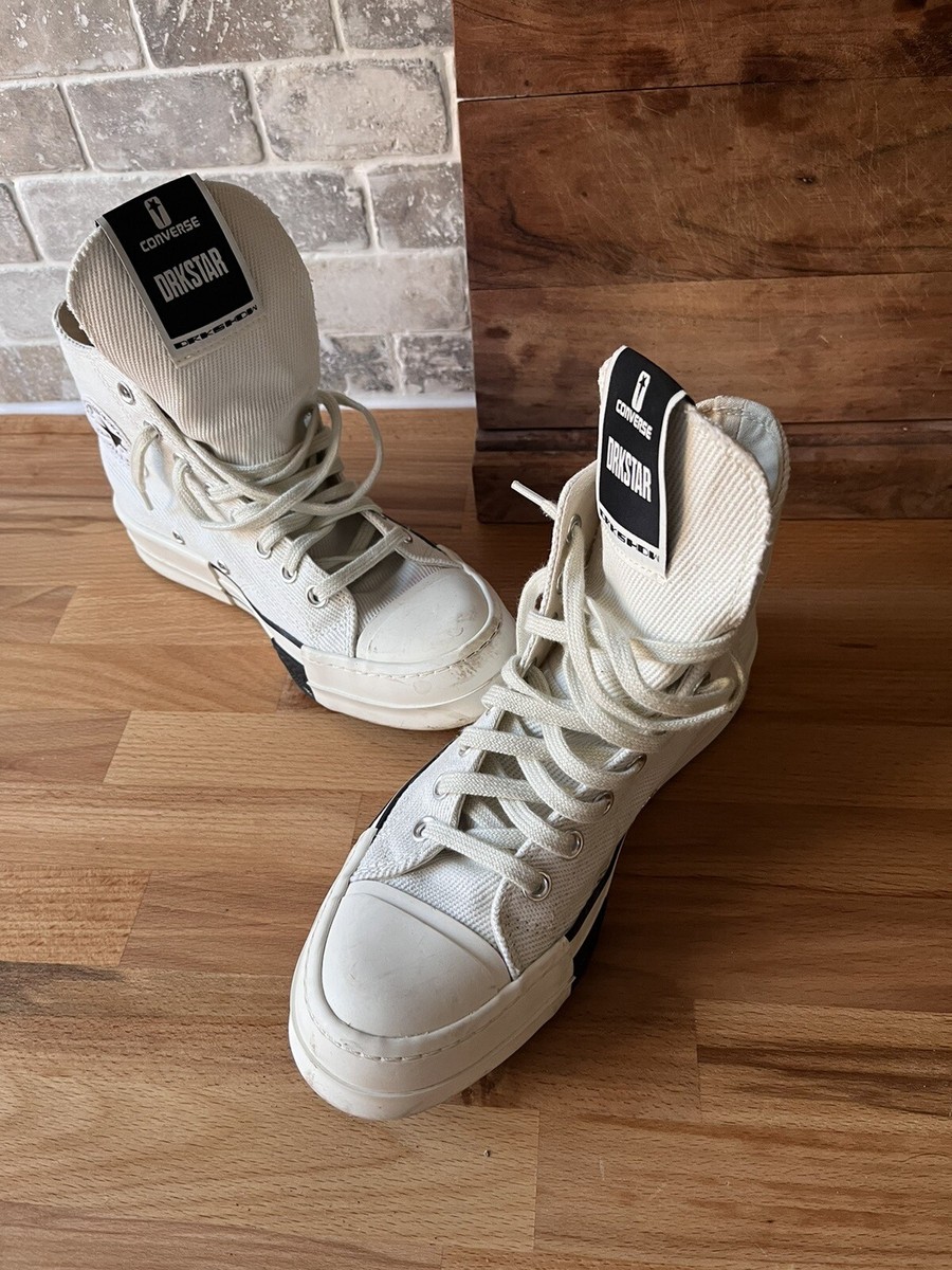 Converse X Rick Owens DRKSTAR UK 6.5 Authentic Cream All Stars Hi