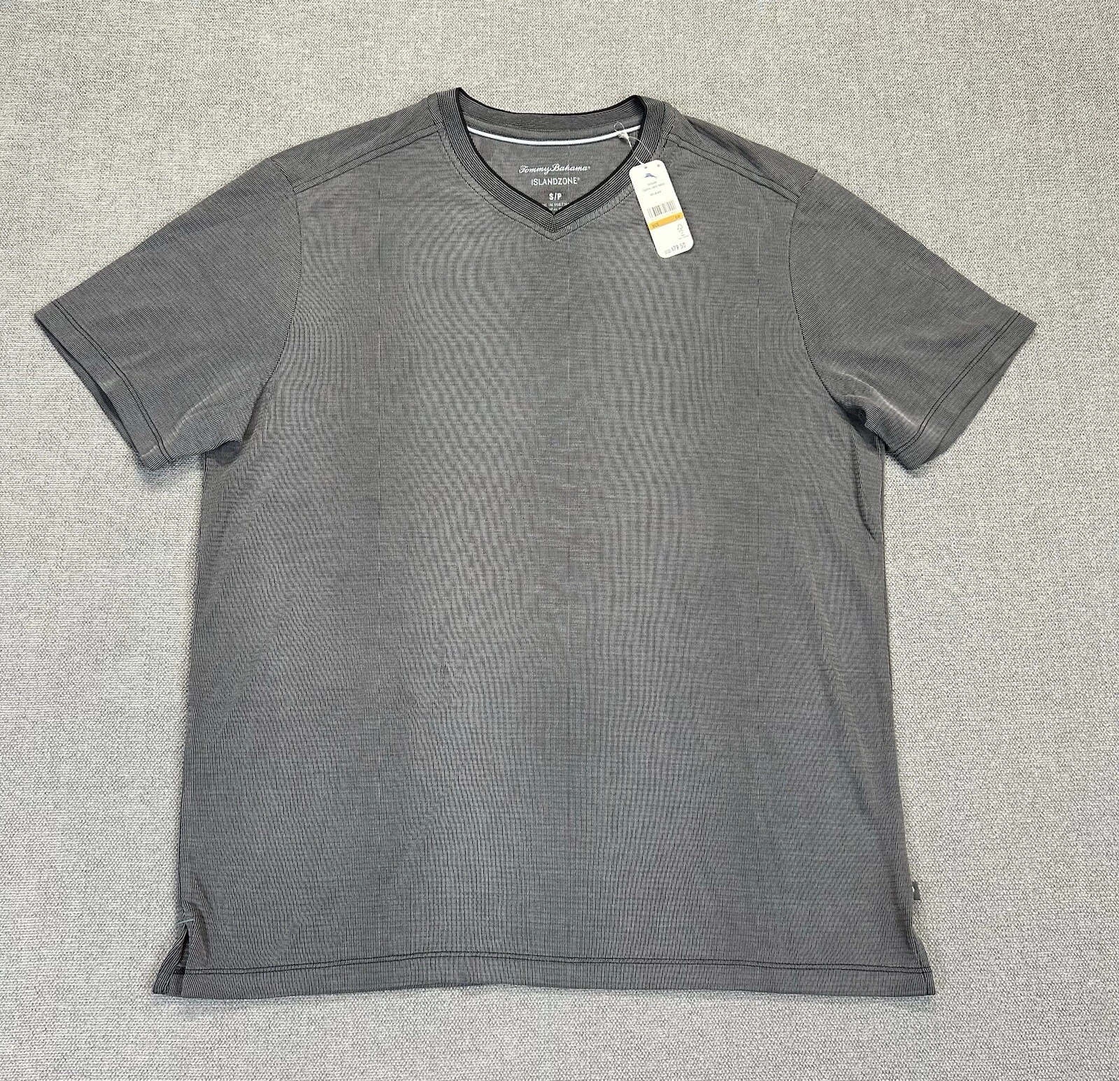 Tommy Bahama Shirt Mens Small V Neck Black Coastal Crest Island Zone New