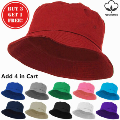 Bucket Hat Cap Fishing Boonie Brim visor Sun Safari Summer Cotton Camping Caps