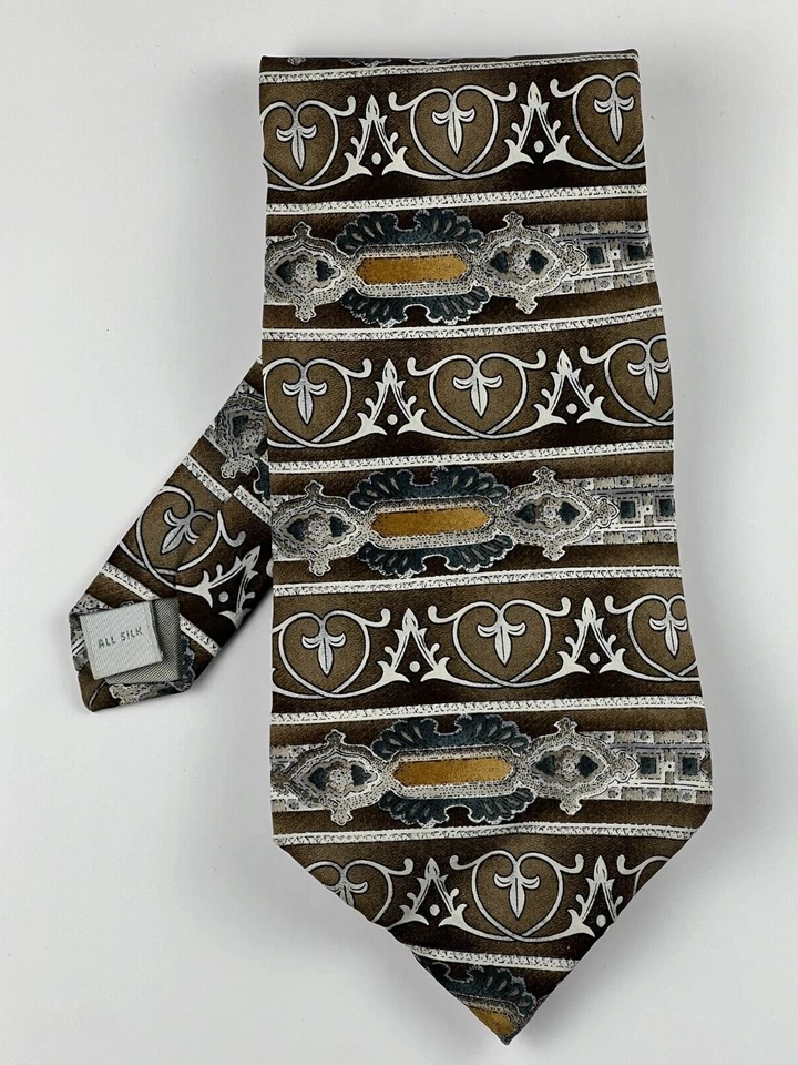 CORBATA PIERRE CARDIN MARRÓN/TOSTADO PAISLEY 100% SEDA Foto 2 de 3