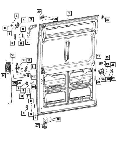 Rodillo de puerta corrediza izquierda para Ram ProMaster 3500 2014-2020 (N/P 68271849AA)