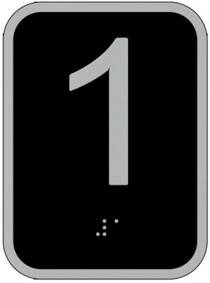 Elevator floor number 1 sign - Elevator Jamb Plate 1 ( 3x4,cast IRON)-REF24-1027