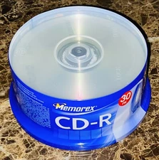 MEMOREX 52X / 700MB / 80 Min  - CD-R Recordable 30 Pack - New Factory Sealed