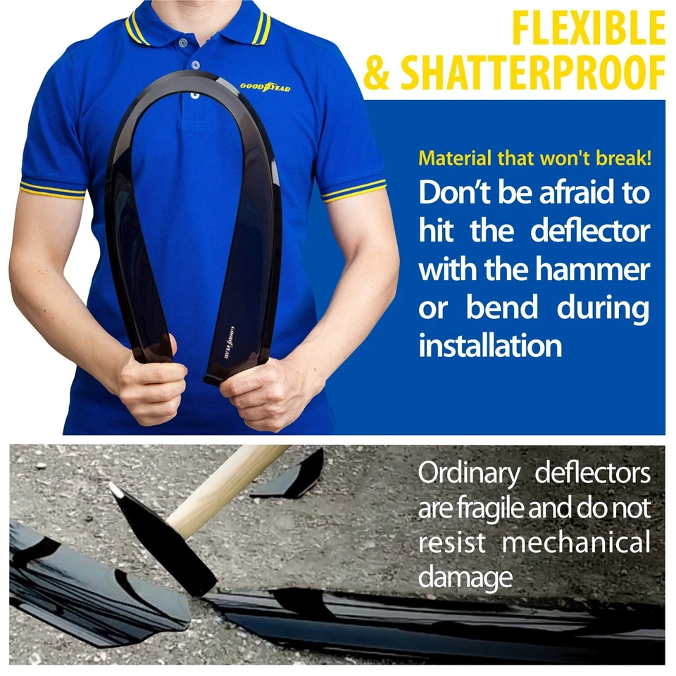 Protector de lluvia visera de ventilación para Chevy Silverado 2007-2013 doble cabina Foto 4 de 4