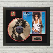 Whitney Houston Dance With Somebody Custom Etched Reproduction Signed LP Display