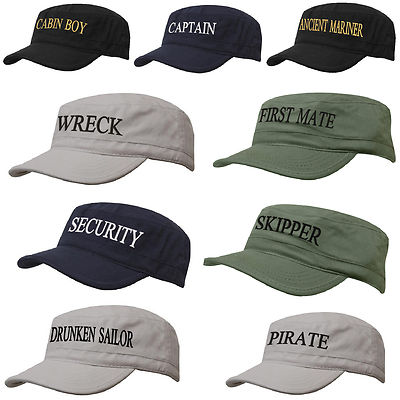 Baseball Cap Military Boating Hat Sailing Skipper,Wreck,Pirate,Drunk Sailor 
