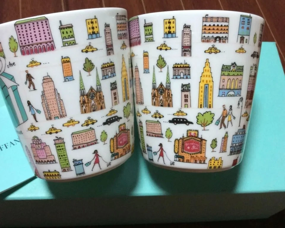 Taza Tiffany & Co. China 5th Avenue Bone 2 piezas con caja de regalo Foto 3 de 4