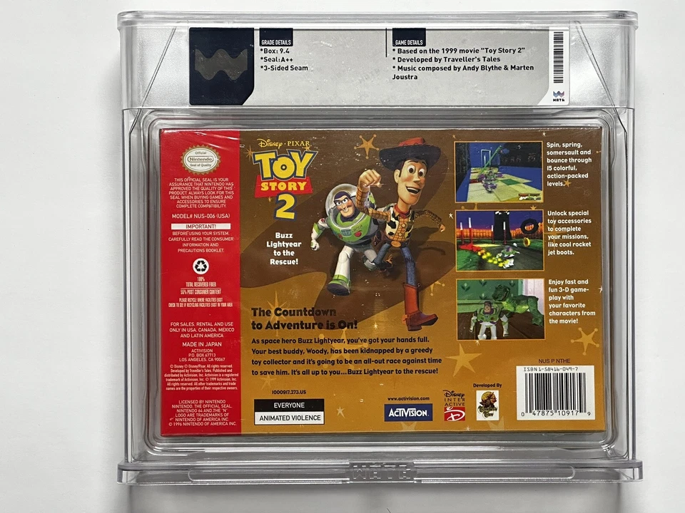 Toy Story 2 Buzz Lightyear to the Rescue Nintendo 64 N64 Sealed WATA 9.4 A++ - Image 2 of 2