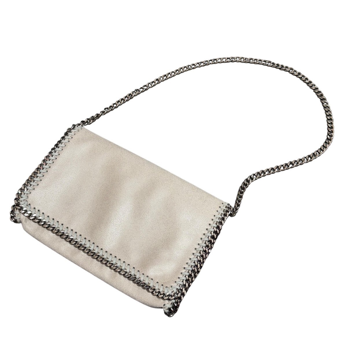 Nuova borsa a tracolla Stella Mccartney Mini Falabella grigia e catena argento