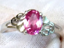 Pink Lab Sapphire Size 6 Ring 925 Sterling Silver 1ct USA Made