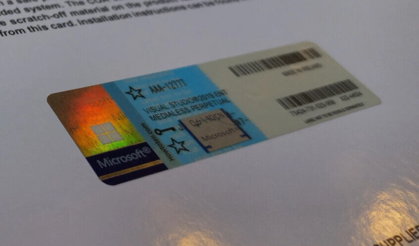 Microsoft Visual Studio 2019 Enterprise CoA AUTHENTIC License AAA-12777 - Image 3 of 4