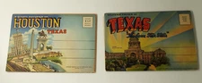 Lot Of  2 1939 Souvenir Postcard Folders - of State Of Texas & Houston