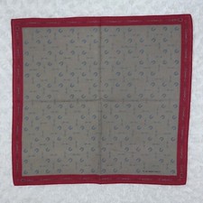 N999 PAOLO GUCCI Red Brown Cotton Scarf Scarves Pocket Square 18" X 17"