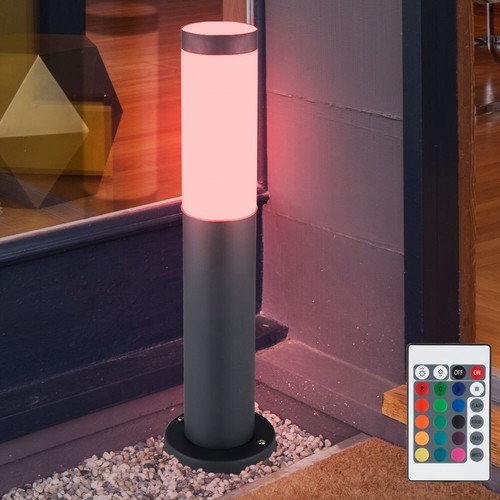 Stehlampe Außenlampe Sockellampe dimmbar LED Fernbedienung Gartenlampe anthrazit - Bild 7 von 12