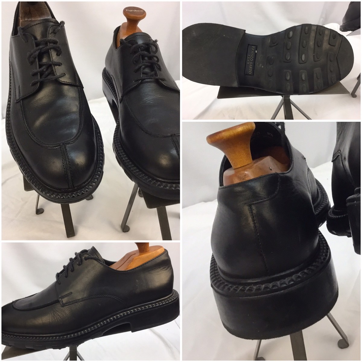 Franco Sarto Shoes Sz 9.5 Men Black Lace Made In Portugal EUC YGI