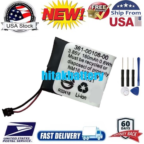 Batterie De Remplacement Pour Garmin Vivoactive 3 Et 3 Music - 160 MAh, Li-Polymer - Compatible 361-00108-00/01 - 4
