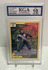 1991 MARVEL CYCLOPS #51 CARD X-MEN SERIES 2 SUPER HEROES RGA GRADED 10 GEM MINT