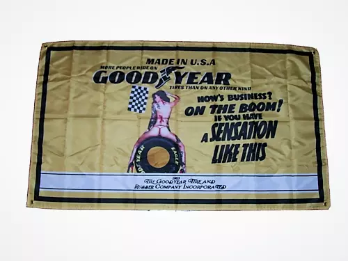 GOODYEAR TIRES SIGN 3'X5' FLAG BANNER MAN CAVE SHOP GARAGE WALL FAST SHIPPING
