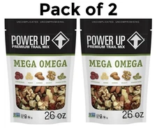Gourmet Nut Power-Up Premium Trail Mix, Mega Omega 26 oz Each (Pack of 2)