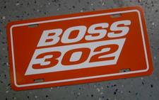 Orange White Ford Boss 302 License Plate Car Tag 1969 1970 Mustang Orange White Ford Boss 302 License Plate Car Tag 1969 1970 Mustang