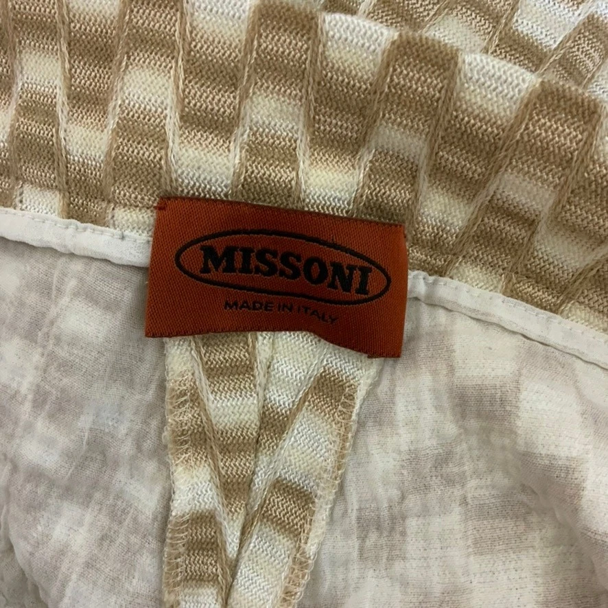 Pantalón Missoni Italia Tejido Pierna Recta Mod Chevron Beige Para Mujer Talla 4 Foto 3 de 4