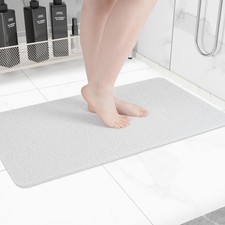 Non-Slip Bathtub Mat 40' x 16' White Fast Drying Shower Mat With Foot Scrubber