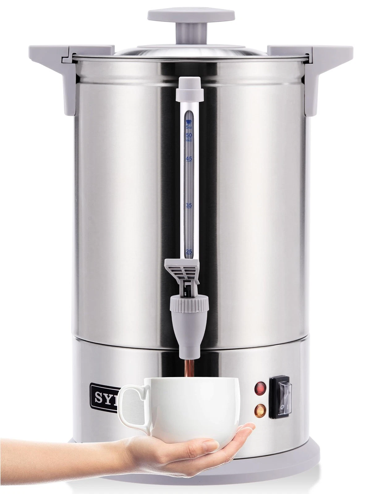 sYBO SR-CP-100B Commercial Grade , Percolate Coffee Maker 100-Cup 16 L, Grey