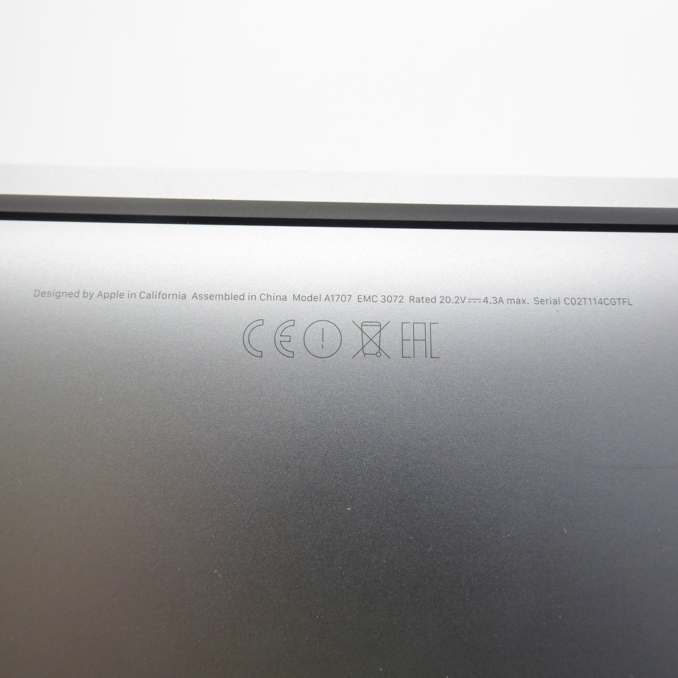 Apple MacBook Pro 13,3 A1707 Late 2016 15