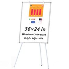 Large Whiteboard Easel with Stand 36x24 in Standing Magnetic