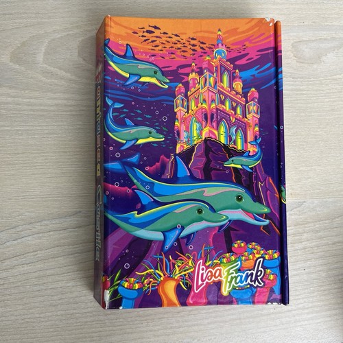 Vintage Lisa Frank Fantasea Castle Dolphins Trifold Flip Outs Calculator Planner