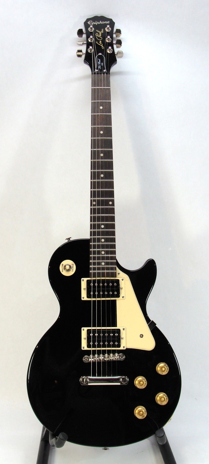 EPIPHONE LES PAUL 100 GUITAR BLACK BEAUTY W/CREME PU NEAR MINT CONDITION