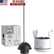 Heavy Duty Toilet Plunger Ergonomic Handle Ventilated Holder Clog Remover New