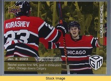 2022 Upper Deck Game Dated Moments Rookie Gold /100 Lukas Reichel #41 READ 08zb