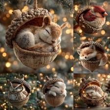 Forest Animal Acorn Ornament-Cozy ForestChris...