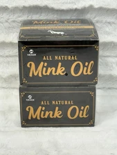 2 Mink Oil for Leather Boots, Leather Conditioner & Cleaner 3.52 Oz-All-Natural