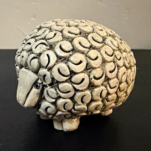Vintage Artesania Rinconada Sheep Figurine Hand carved and Painted in Uruguay